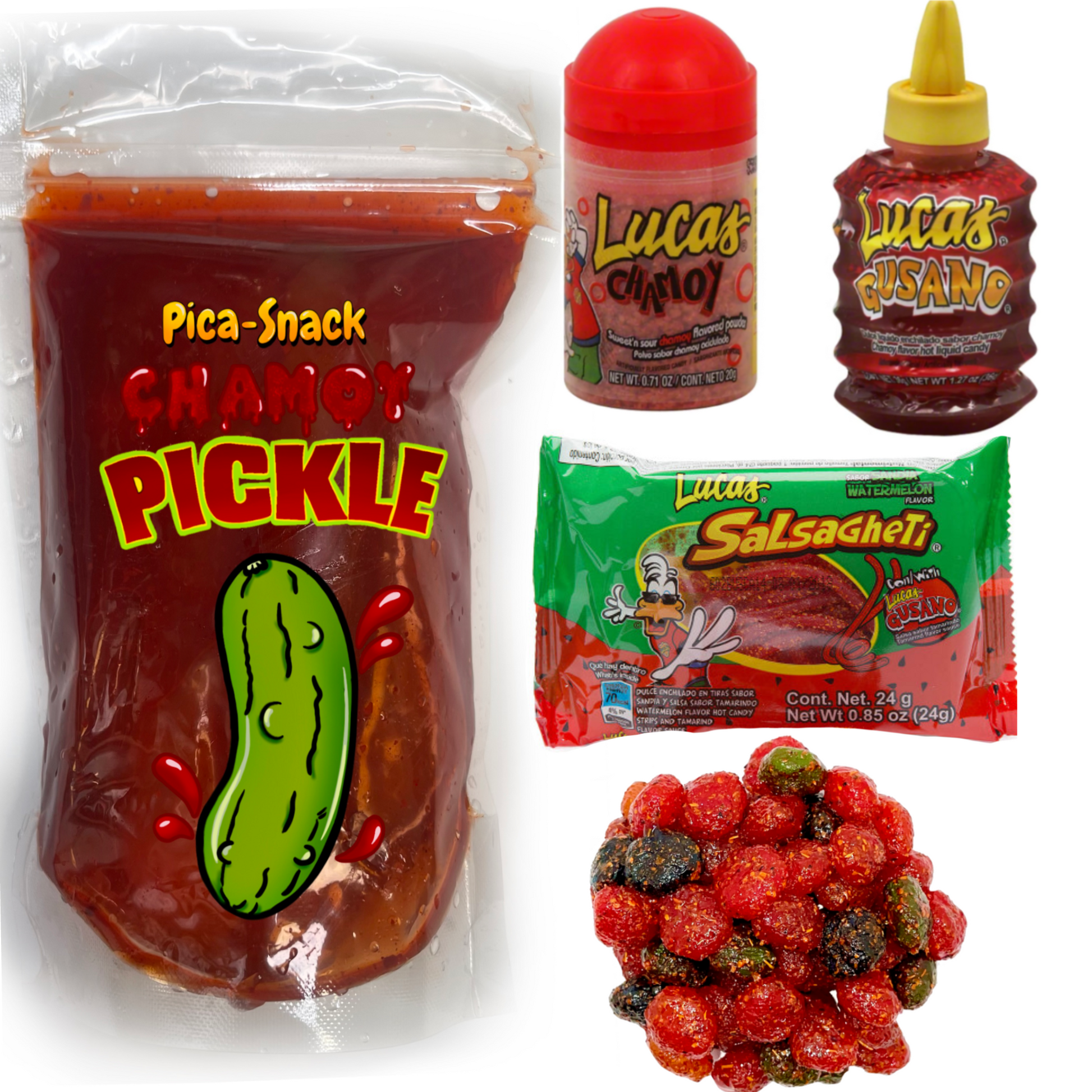 Blue Prime Viral pickle kit, Dill Pickle, Blue Raspberry, Chamoy, tajin  warheads super sour gel bundle